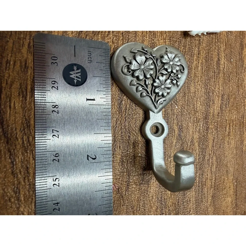Longaberger Bouquet Heart Wall Hook Pewter Floral Decorative Metal 78123 NEW